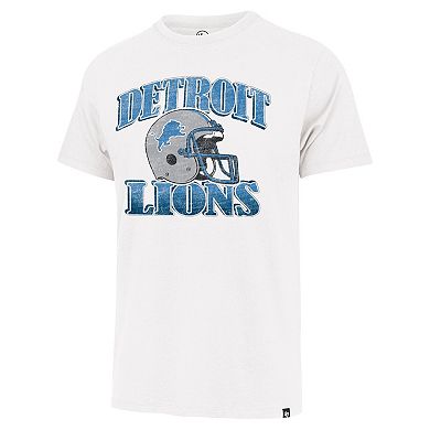 Men's '47 White Detroit Lions Overrun Franklin Throwback Logo T-Shirt