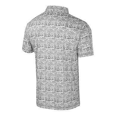 Men's Colosseum Black/White Iowa Hawkeyes Big & Tall Allover Polo