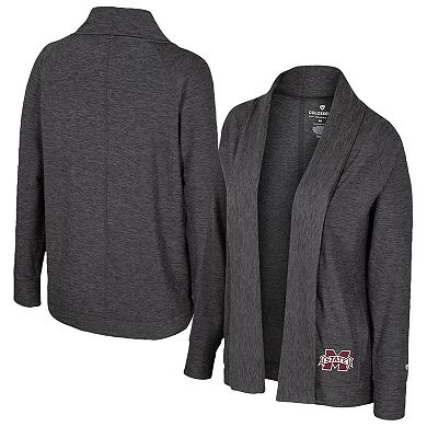 Women's Colosseum Charcoal Mississippi State Bulldogs Dash Cardigan
