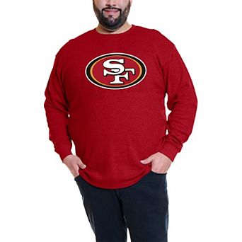 Men's Fanatics Christian McCaffrey Scarlet San Francisco 49ers Big & Tall Thermal Waffle Long Sleeve T-Shirt