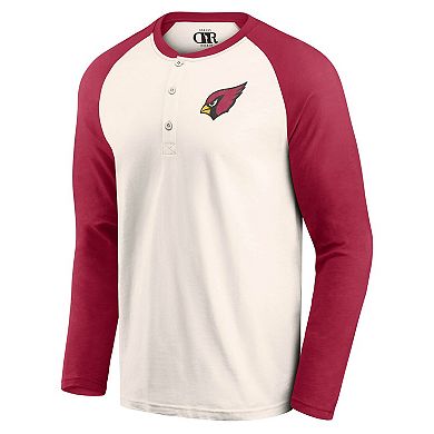 Men's Darius Rucker Collection by Fanatics Cream/Cardinal Arizona Cardinals Raglan Henley T-Shirt