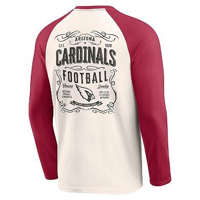 Men's Darius Rucker Collection by Fanatics Cream/Cardinal Arizona Cardinals Raglan Henley T-Shirt