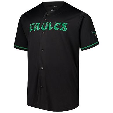 Men's Fanatics Black Philadelphia Eagles Pop Full-Button Jersey