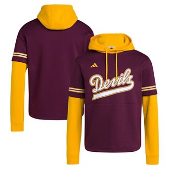 Men's adidas Maroon Arizona State Sun Devils Pullover Baseball Jersey Hoodie
