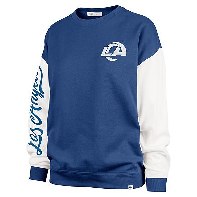 Women's '47 Royal Los Angeles Rams Double Header Rise Andie Pullover Sweatshirt