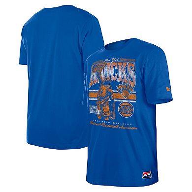 Men's New Era Blue New York Knicks Enzyme Wash Oversized T-Shirt