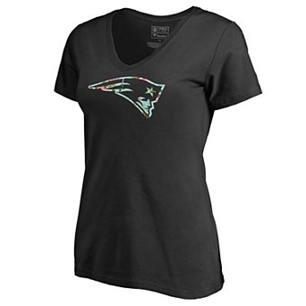 Women's Black New England Patriots Lovely V-Neck T-Shirt