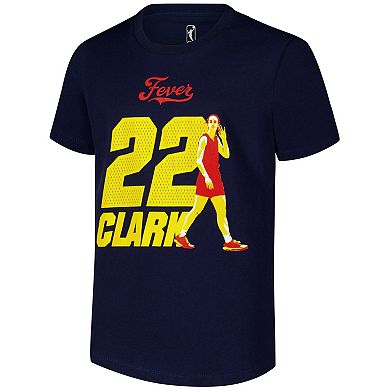 Youth Caitlin Clark Navy Indiana Fever Name & Number Player T-Shirt