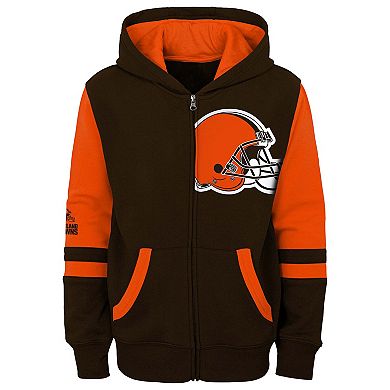 Preschool Brown Cleveland Browns Stadium Color Block Full-Zip Hoodie