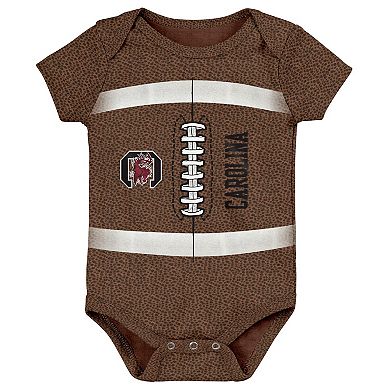 Newborn & Infant Brown South Carolina Gamecocks Catch Me Football Bodysuit