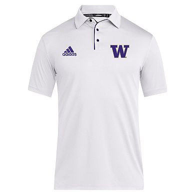 Men's adidas White Washington Huskies 2024 Coaches AEROREADY Polo