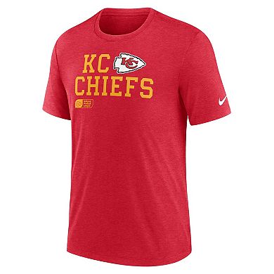 Men's Nike Red Kansas City Chiefs Overlap Lockup Tri-Blend T-Shirt
