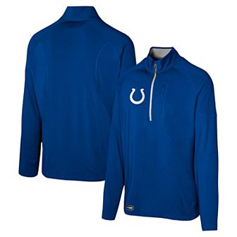 Men's Royal Indianapolis Colts Grind Iron Quarter-Zip Top