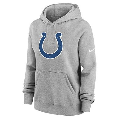 Women's Nike Heather Gray Indianapolis Colts Club Fleece Pullover Hoodie