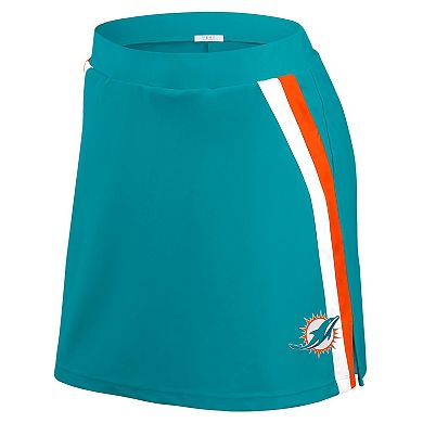 Women's WEAR by Erin Andrews Aqua Miami Dolphins Stripe Skort