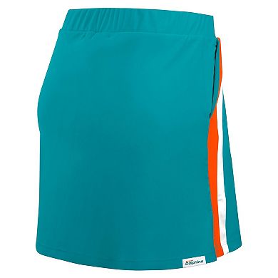 Women's WEAR by Erin Andrews Aqua Miami Dolphins Stripe Skort