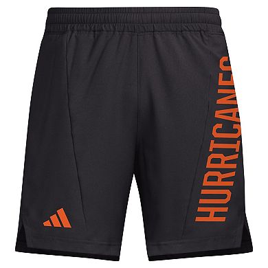 Men's adidas Black Miami Hurricanes Designed for Training AEROREADY Shorts