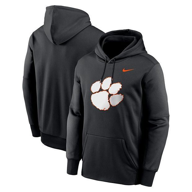 Men s Nike Black Clemson Tigers Color Pop Performance Fleece Pullover Hoodie