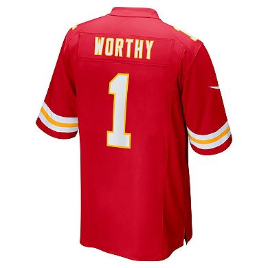 Men's Nike Xavier Worthy Red Kansas City Chiefs Player Game Jersey