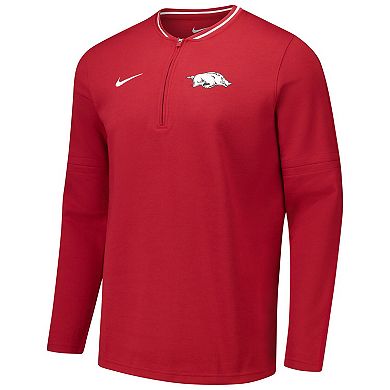 Men's Nike Cardinal Arkansas Razorbacks Coaches Quarter-Zip Jacket