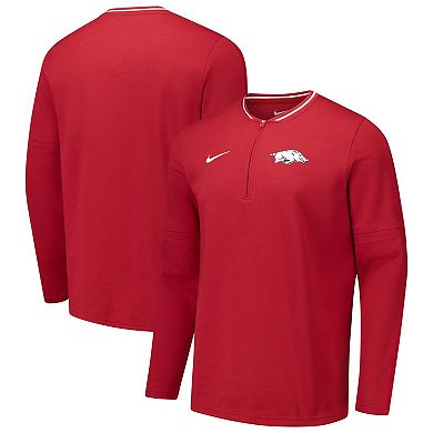 Men's Nike Cardinal Arkansas Razorbacks Coaches Quarter-Zip Jacket