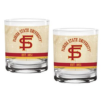 Florida State Seminoles Two-Pack 14oz. Tan Vintage Glass Set
