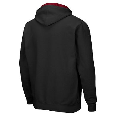 Men's Colosseum Black Temple Owls Arch & Logo 3.0 Full-Zip Hoodie