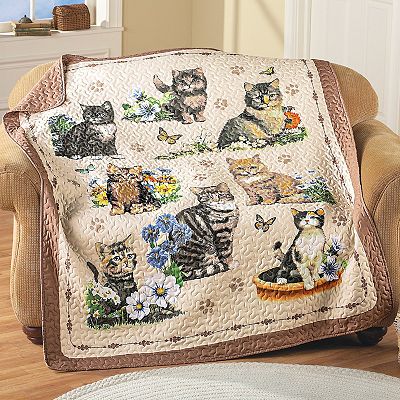 Cat quilt throw sale