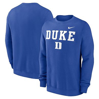 Men's Nike Royal Duke Blue Devils Primetime Primary Stack Pullover Sweatshirt