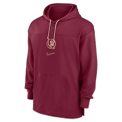 Men's Nike Garnet Florida State Seminoles 2024/25 Sideline Jersey Performance Pullover Hoodie
