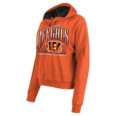Women's New Era Orange Cincinnati Bengals Boxy Pullover Hoodie