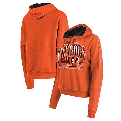 Women's New Era Orange Cincinnati Bengals Boxy Pullover Hoodie