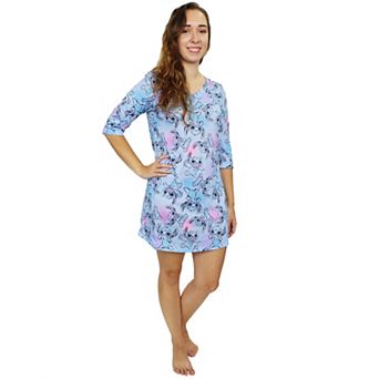 Lilo & Stitch Women's 3/4 Sleeve Dorm Nightgown Pajamas