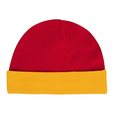 "Newborn & Infant Kansas City Chiefs Dynamic Duo Bodysuit, Bib & Knit Hat Set"
