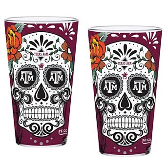 Texas A&M Aggies Two-Pack 16oz. Dia De Los Muertos Pint Glass Set
