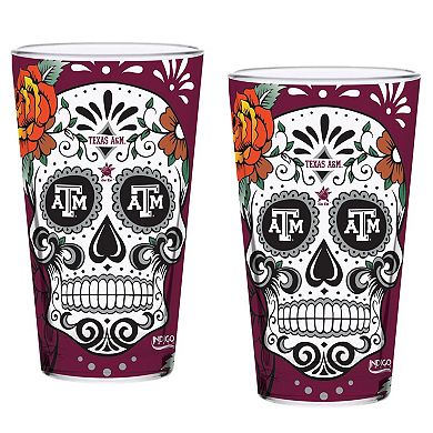 Texas A&M Aggies Two-Pack 16oz. Dia De Los Muertos Pint Glass Set