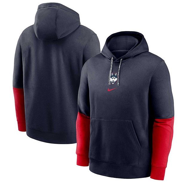 Men s Nike Navy UConn Huskies 2024 Sideline Club Fleece Pullover Hoodie