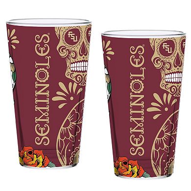 Florida State Seminoles Two-Pack 16oz. Dia De Los Muertos Pint Glass Set