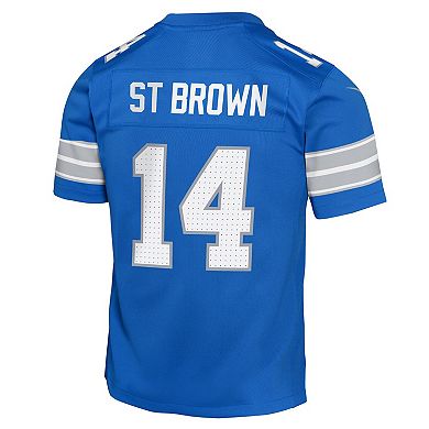 Youth Nike Amon-Ra St. Brown Blue Detroit Lions Team Player Game Jersey