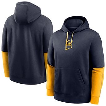 Men's Nike Navy Cal Bears 2024 Sideline Club Fleece Pullover Hoodie
