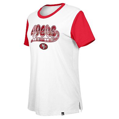 Women's New Era White/Scarlet San Francisco 49ers 3rd Down T-Shirt
