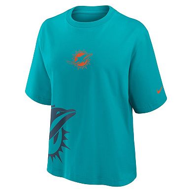 Women's Nike Aqua Miami Dolphins Boxy T-Shirt