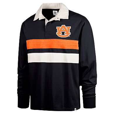 Men's '47 Navy Auburn Tigers Clubhouse Knox Thames Long Sleeve Rugby Polo