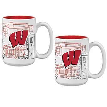 Wisconsin Badgers 15oz. Campus Line Art Coffee Mug Two-Pack