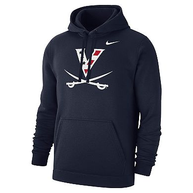 Men's Nike Navy Virginia Cavaliers Wahoos Primary Club Fleece Pullover Hoodie