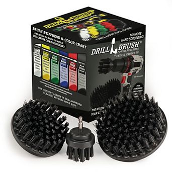 3 pc Ultra Stiff Drill Powered Cleaning Brushes Used For Heavy Duty Industrial Stripping