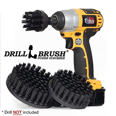 3 Pc Ultra Stiff Drill Powered Cleaning Brushes Used For Heavy Duty Industrial Stripping
