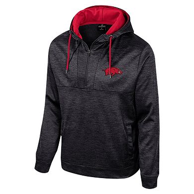 Men's Colosseum Black Arkansas Razorbacks Cypher Half-Zip Hoodie