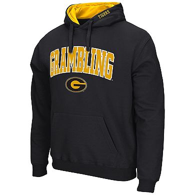 Men's Colosseum Black Grambling Tigers Arch & Logo 3.0 Pullover Hoodie