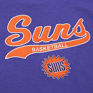 Men's Mitchell & Ness Purple Phoenix Suns Hardwood Classics Felt Applique Slub T-Shirt